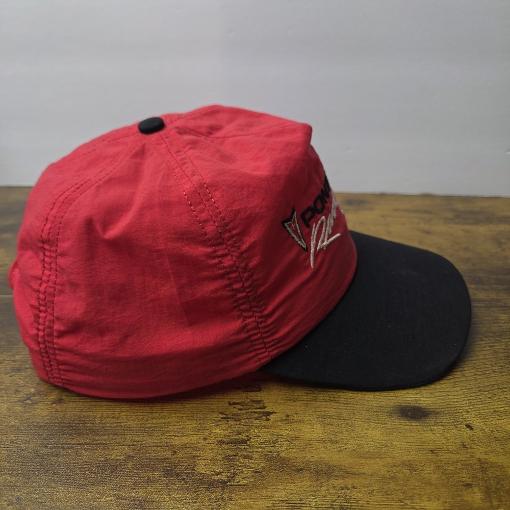 Vintage Pontiac Racing Snapback Hat Red Black Nylon Racing Cap NASCAR 90s - Picture 6 of 7